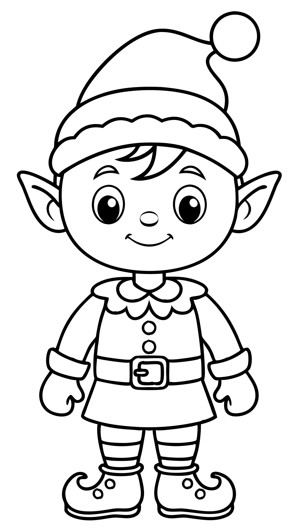 santa elf coloring pages